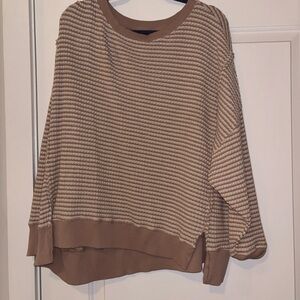 American Eagle Outfitters Tan Striped Sweater